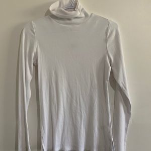 Plain white turtleneck sweatshirt